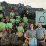 Alt text: Arbor Aesthetics brand feature describing the company&rsquo;s expert tree care in Omaha since 2005, its focus on meaningful growth for people and trees, and quotes from owners Amy and Jeff Grewe.